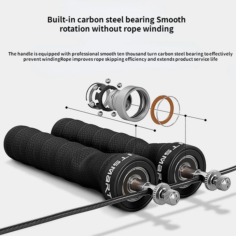 Xiaomi New Adult Wire Rope Skipping Antiskid Handle Load Block for Bodybuilding and Burning Fat Integral Bearing Rope Skipping images - 4