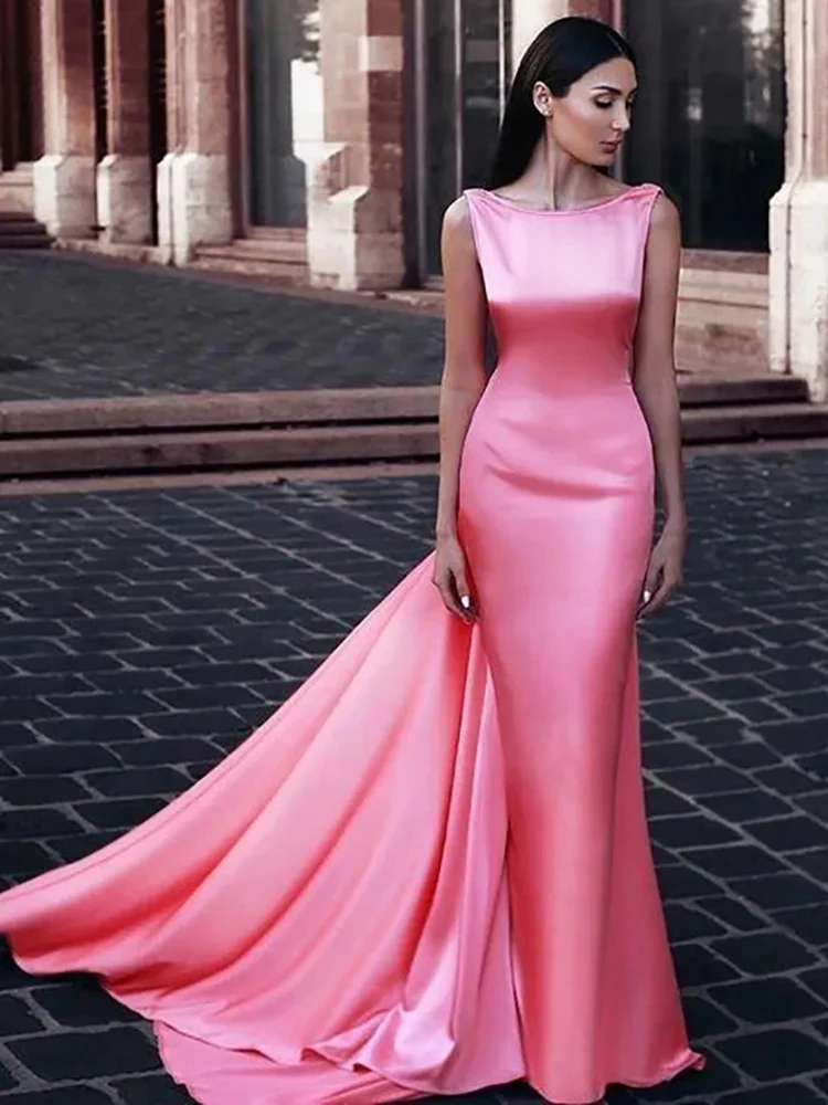 

Scoop Backless Middle East with Wraps Mermaid Trumpet Robe Formal Wedding Guest Evening Prom Dresses Cocktail Birthday