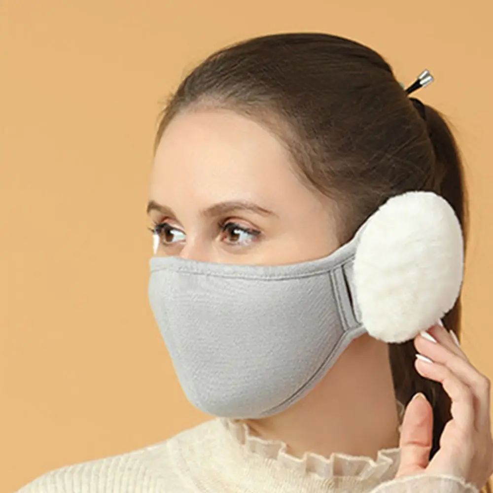 

Thermal Ear Warmer Windproof Dust-proof Fleece Winter Cloth Accessories Men Women Mask Earflap Wrap 2in1 Earmuffs Mask