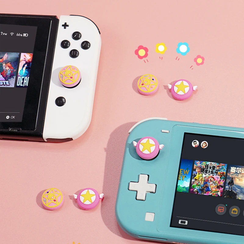 

DISOUR Cute Card Captor Sakura Soft Thumb Stick Grip Cap Protective Cover For Switch Oled NS Lite Joy-con Controller Thumbstick