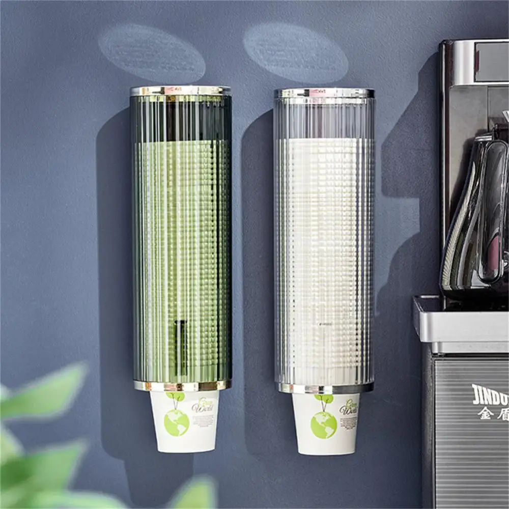

Automatic Cup Storage Rack Dust-proof Wall Mounted Paper Cup Holder Light Luxury Wall-mounted Disposable Paper Cup Holder 1piece