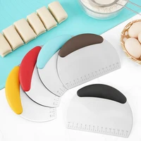 newest pastry scraper chopper flour pastry cutter with scale stainless steel flour dough pizza cutter with comfortable handle