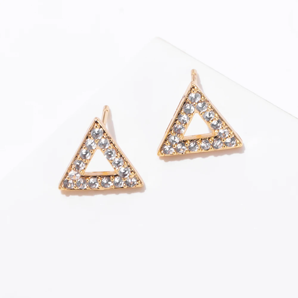 

Новые горячие медные ювелирные изделия оптом простые треугольные Фотоэлементы для женщин женские серьги для пирсинга мужские подарки