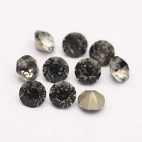 ctpa3bi 5a quality crystal black diamond applique rhinestone pointed back nails art stones glass bead glitter nail decoration
