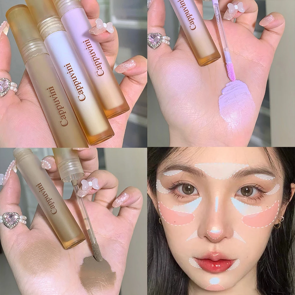 

Liquid Highlighter Contouring Stick Trimming Shadow Deepen Monochrome Blush Rouge Purple Brighten Highlight Concealer Pen