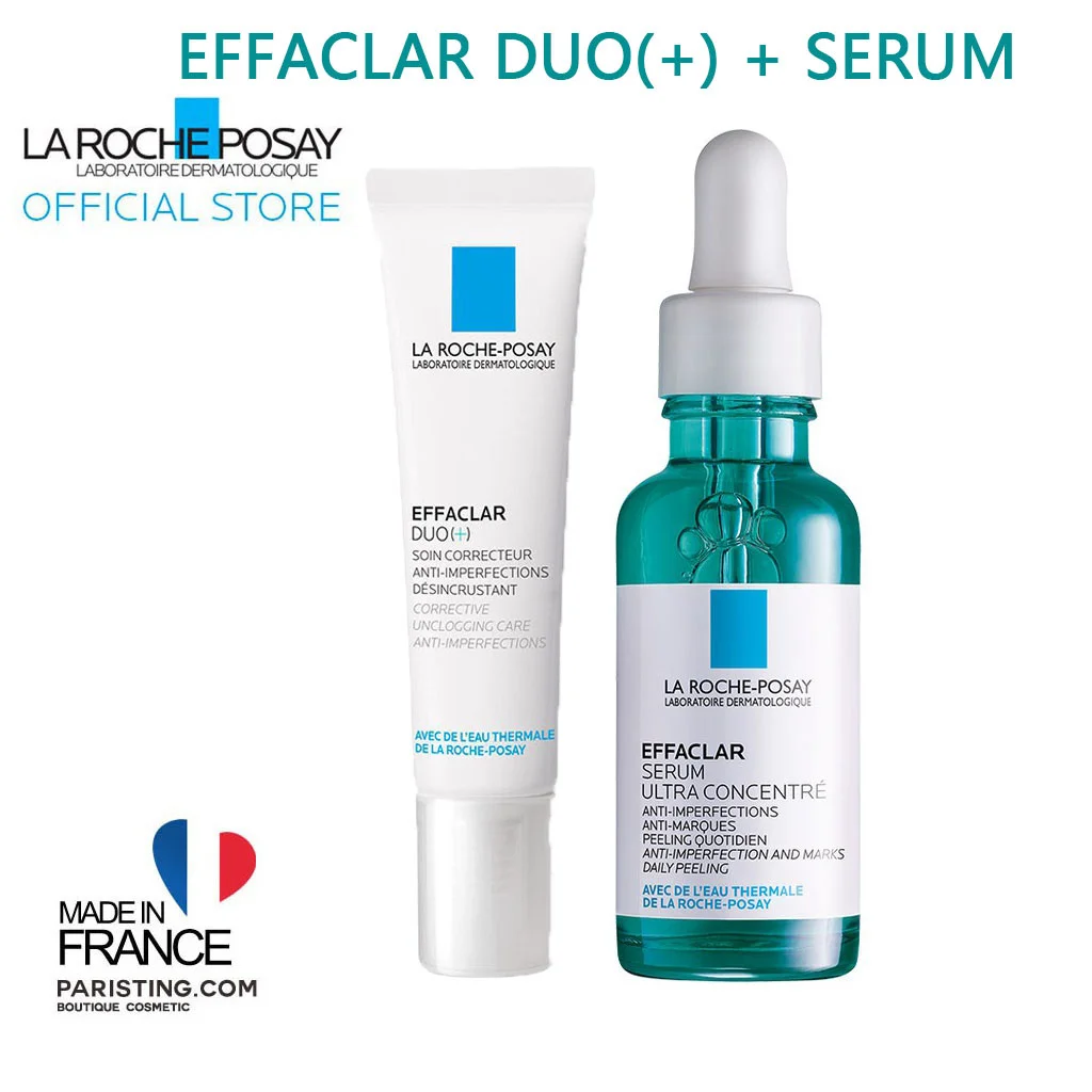 

La Roche-Posay Effaclar Ultra Concentrated Serum & DUO+ Skin Revitalizing Anti-Acne Fade Red Repair Shrink Pores Essence 30/40ML