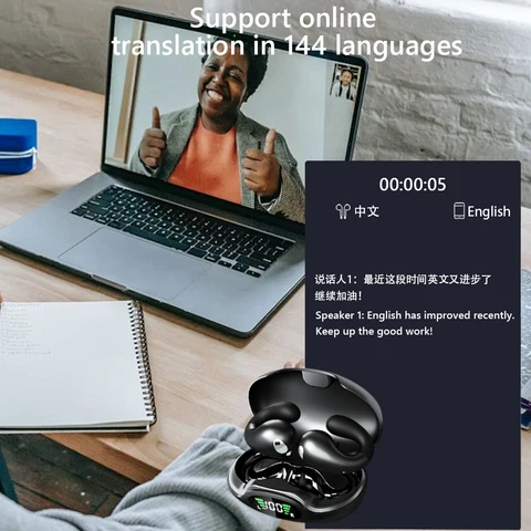 Беспроводные наушники костной проводимости с переводом  OWS