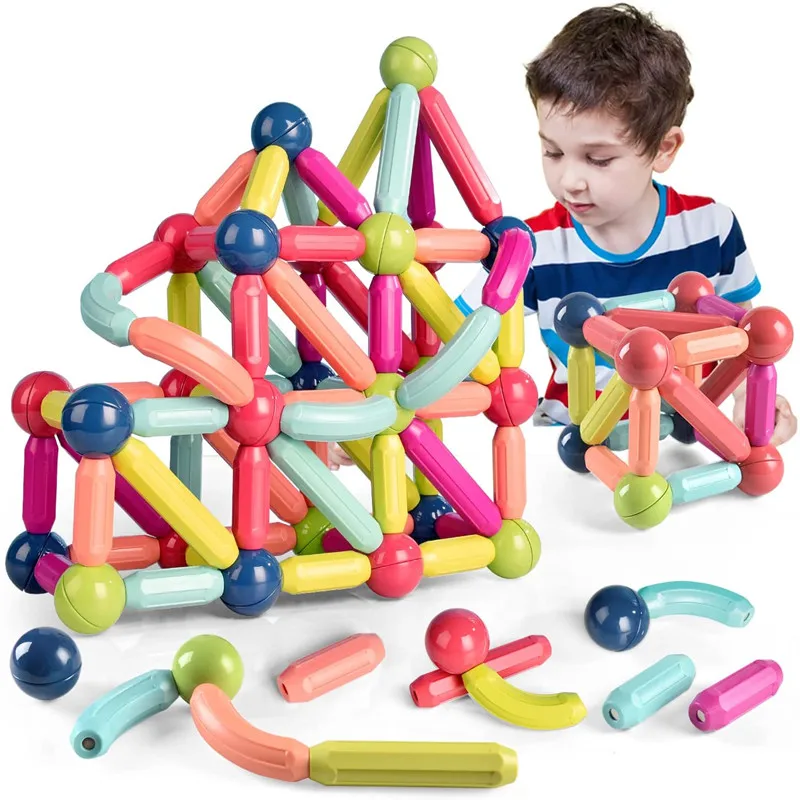 

Детские развивающие магнитные шарики и стержни изогнутой формы, магнитные игрушки для детей в возрасте 116 шт., набор блоков из магнитных шар...