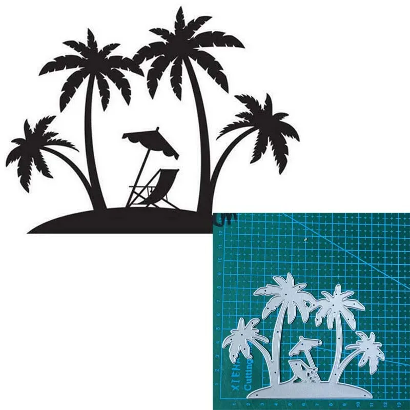 Металлические Штампы Для Скрапбукинга Мотивы Деревьев И Океанских Волн