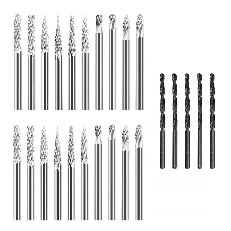 

Promotion! 25Pcs Rotary Cutters,End Mill Rotary Steel Bit Files Diamond Drill Bits,Rotary Tool With 1/8Inch Shank For DIY Carpen