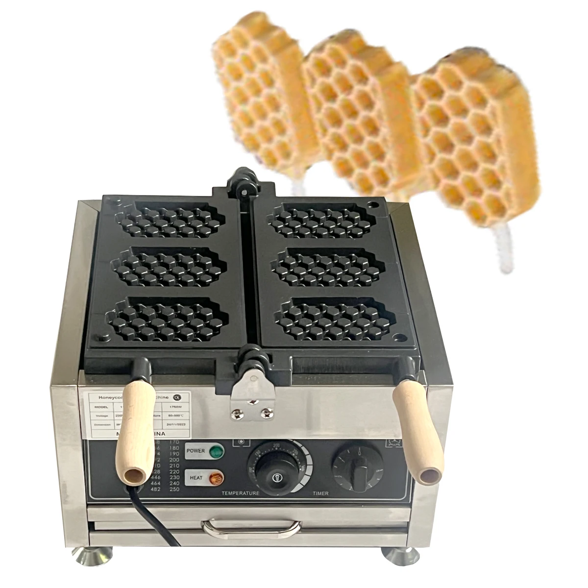 

Commercial Use Nonstick 110v 220v Electric Honeycomb Bubble Waffle Pops Maker Machine Iron Baker with CE