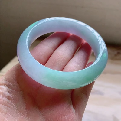 

zheru jewelry natural light color Burmese jadeite 54mm-64mm bracelet elegant princess jewelry best gift for girlfriend and mothe