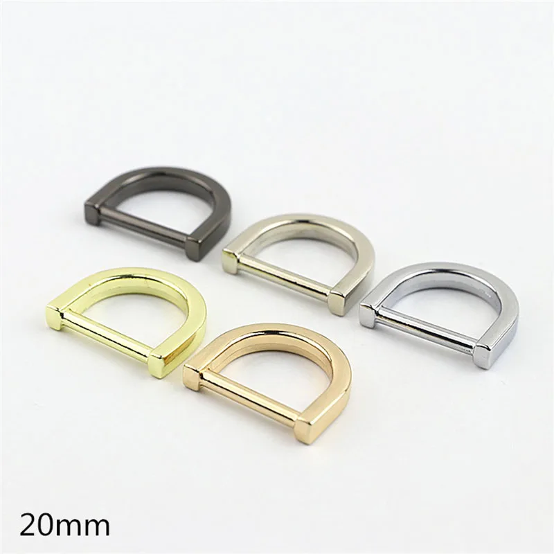 100pcs 13/15/20/25mm Metal D Ring Buckle Bags Strap D-shaped Hook DIY Belt Dog Collar Chain Clasp Webbing Connecting Buckles