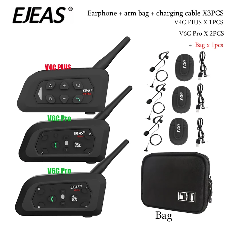 Гарнитура для рефери по футболу 3, 1200 м, элегантный V4C PLUS + V6C PROx2, полностью дуплексный Bluetooth интерфон для конференц-связи + сумочка Гарнитура для рефери по футболу 3, 1200 м, элегантный V4C PLUS + V6C PROx2, полностью дуплексный Bluetooth интерфон для конференц-связи + сумочка