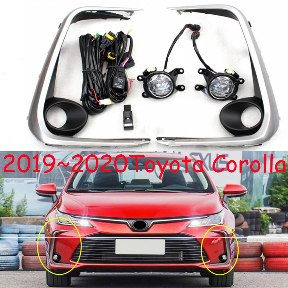 

2019 2020 год, автомобильный бампер, фары для Toyota Corolla, дневсветильник, автомобильные аксессуары Altis, светодиодный ные дневные ходосветильник ог...