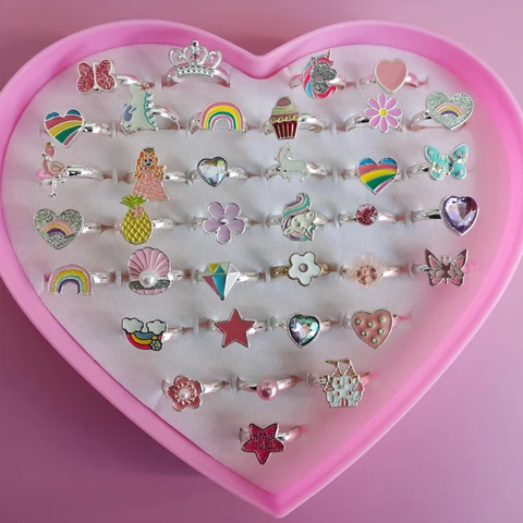 Детские кольца с мультяшными героями 10 шт.