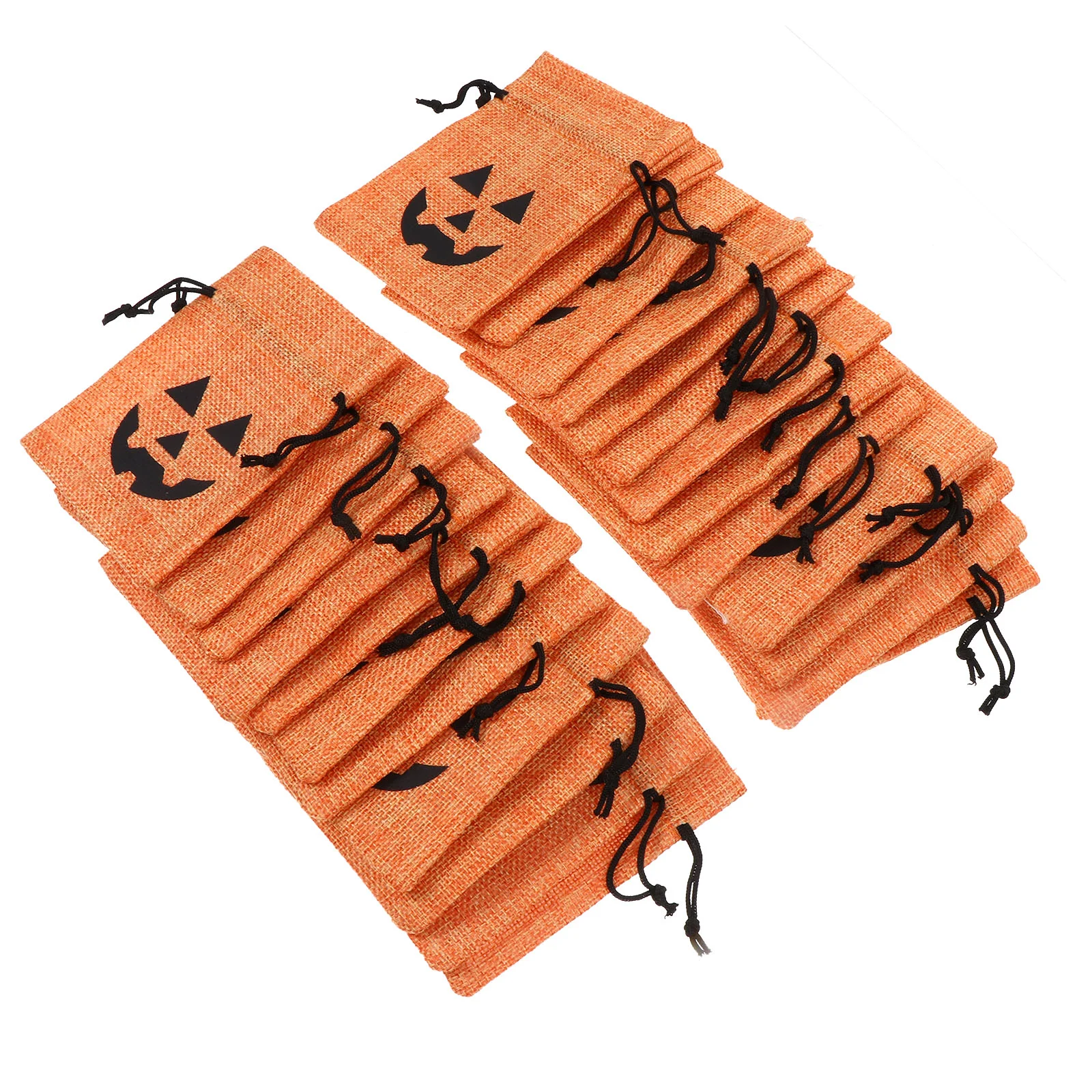 

Pumpkin Burlap Bags with Drawstring, 25Pcs Trick or Treat Candy Bags- Orange Burlap Favor Sacks for Kids Favors Small Gift