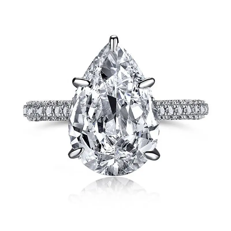 Кольцо с цирконом из 18-каратного золота кольцо каплями воды женское