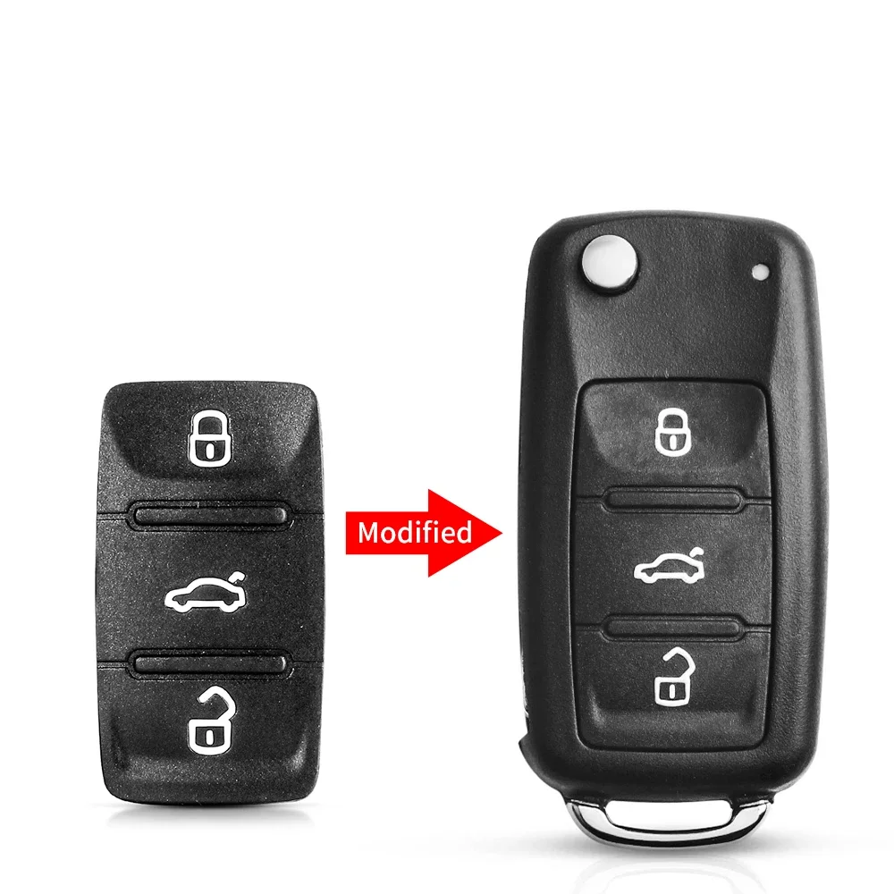 

KEYYOU 3-кнопочный удаленный резиновый коврик для ключей автомобиля для VW Golf 7 4 5 Mk4 6 для Skoda Octavia для Seat Leon Ibiza Altea брелок для ключей