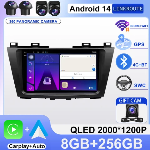 Автомобильный радиоприемник Android 14 GPS без 2din, мультимедийный плеер для Mazda 5 3 CW 2010-2015 Стерео GPS-навигация Автомобильные интеллектуальные системы Wif