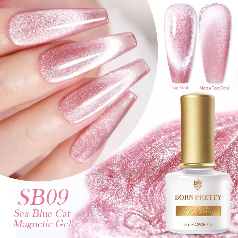 BORN PRETTY 7 мл морской синий кот магнитный гель розовый фиолетовый магнитные ногти