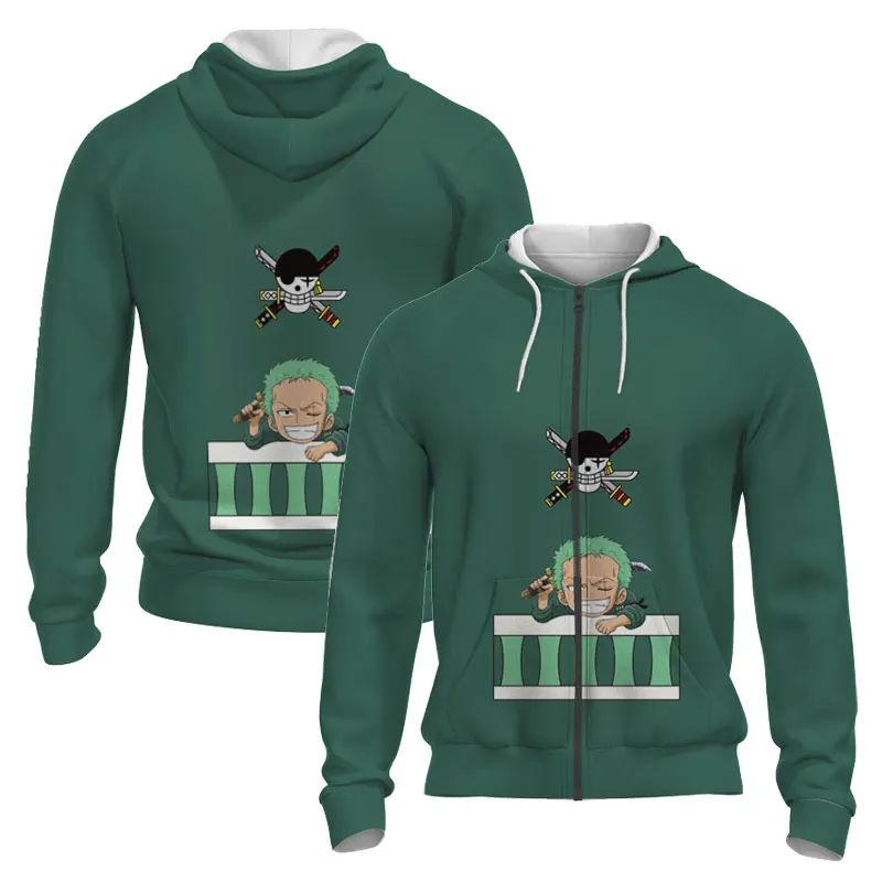

Zip Up Hoodies Japanese Anime One Piece Luffy Jacket Coat Men Women Fashion Sweatshirt Harajuku Oversized Children Clothing