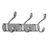 multi purpose hooks dual wall hook rack stainless steel base 10 inch 3 hooks coat holder silver tone copper tone
