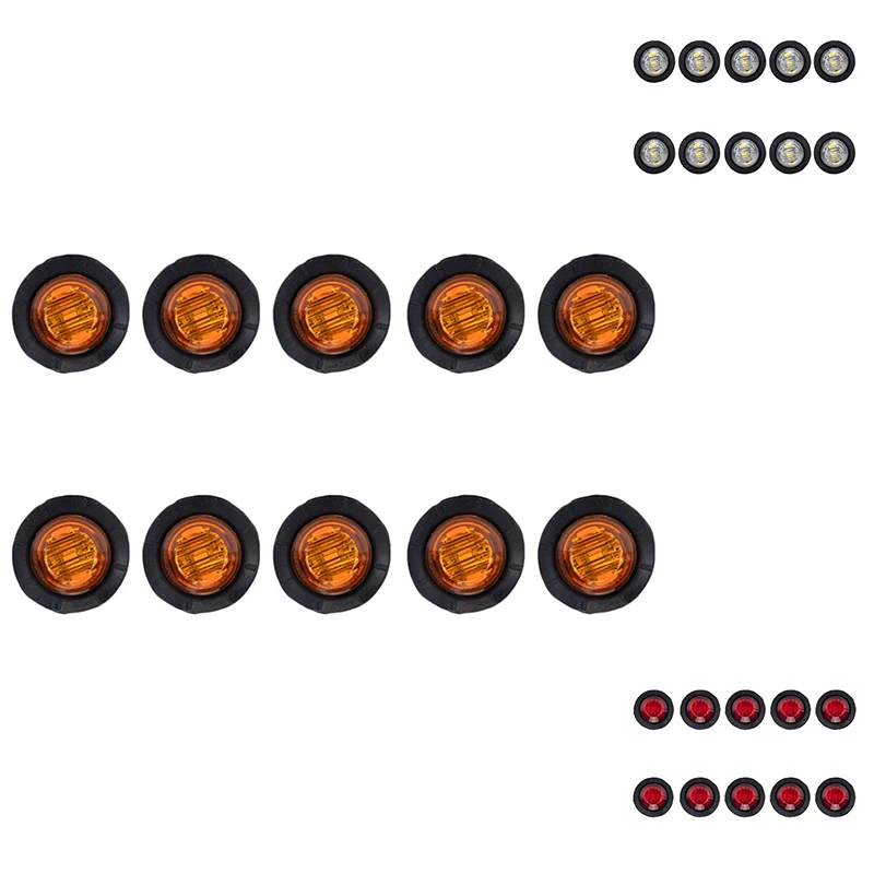

10 шт. 12 В 3/4 дюйма круглый светодиодный ОД для ATV прицепа грузовика лодки автобуса RV Боковые указатели светильник баритные огни лампа