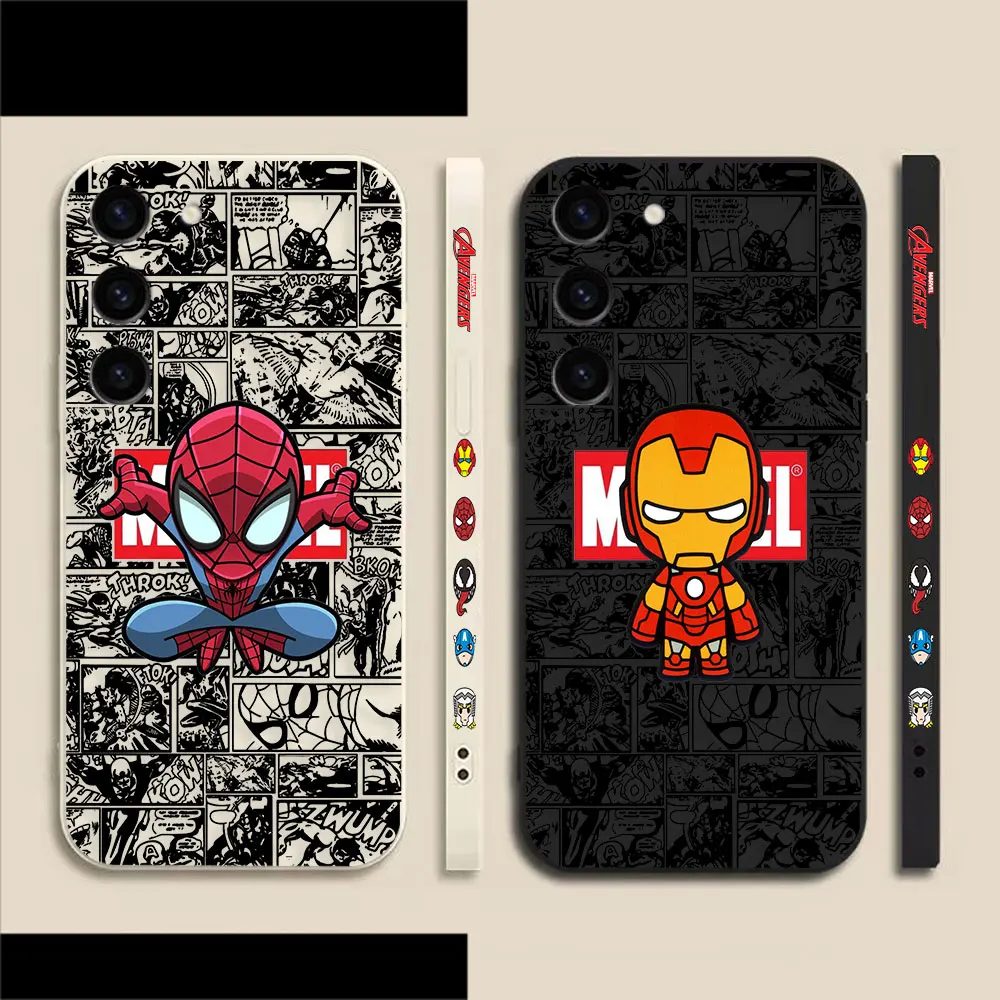 

Marvel Iran Spider-Man Cartoon Phone Case For Samsung S23 S22 S21 S20 FE S11 S11E S10 S10E S9 S30 Ultra Plus 4G 5G Case Shell