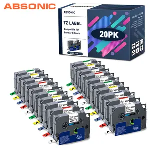 Absonic 20PK 12 мм этикетка 231 ламинированная лента для Brother 231 S231 FX231 кассета лента совместимая с Brother PTH110 этикеток
