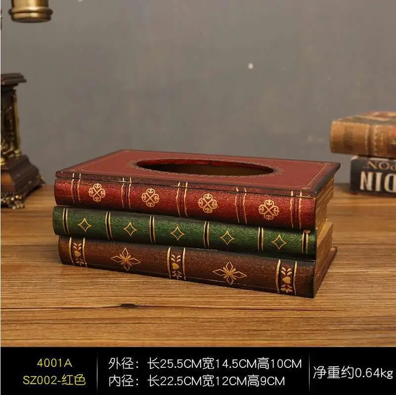 Деревянная винтажная крышка для салфеток в форме книги