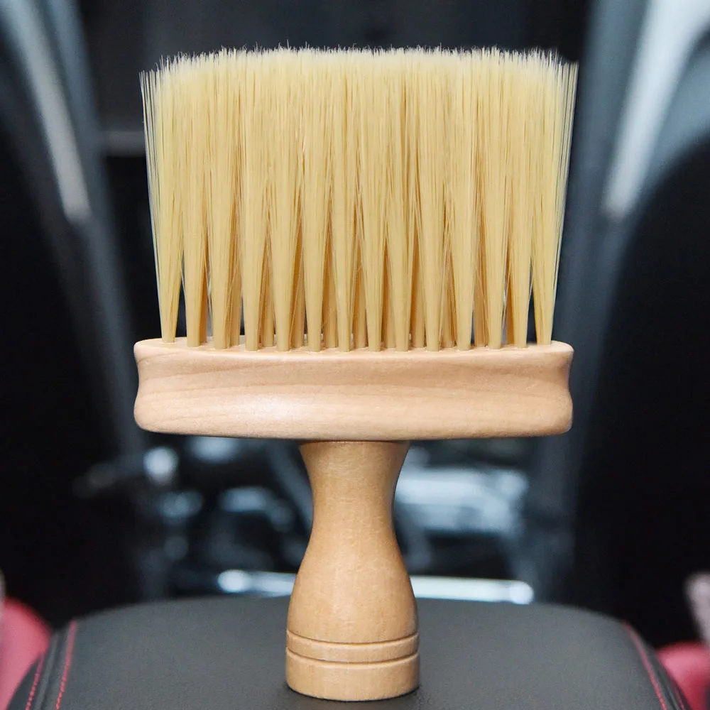 Solid Wood Car Interior Cleaning Brush Dashboard Air Outlet Dust Removal Soft Bristles Brush Detailing Clean Auto Maintenance images - 6