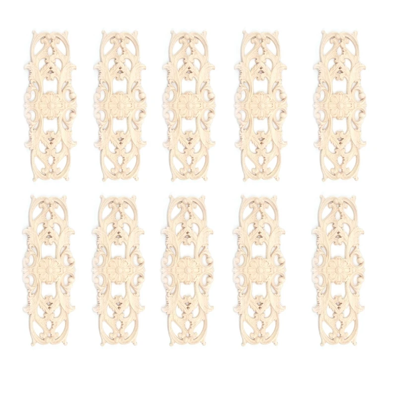 

10х резная аппликация из резины и дерева, Ретро Декор для мебели, новинка (22,5x8 см)