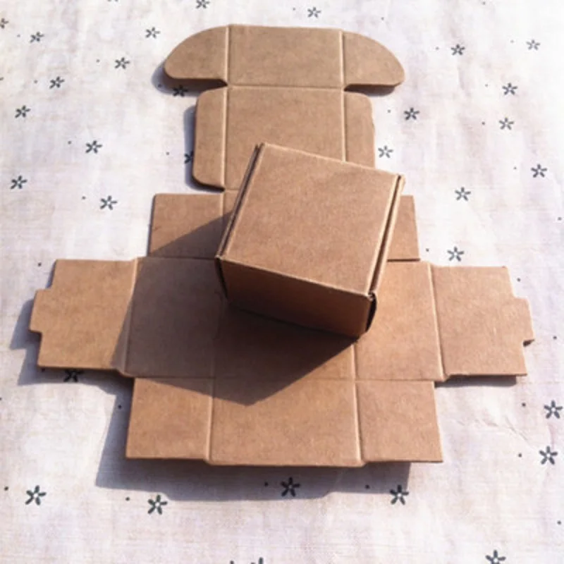

350gsm paperboard handmade soap storage kraft brown storage box for candy or jewelry truck box 40*40*25mm 100pcs lot