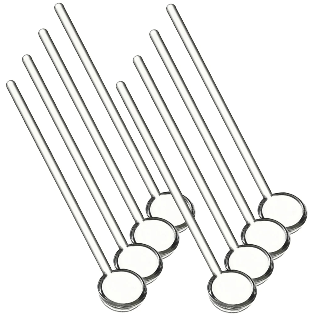 

8Pcs Glass Small Spoons Clear Teaspoons Clear Glass Stirring Teaspoons Coffee Spoons