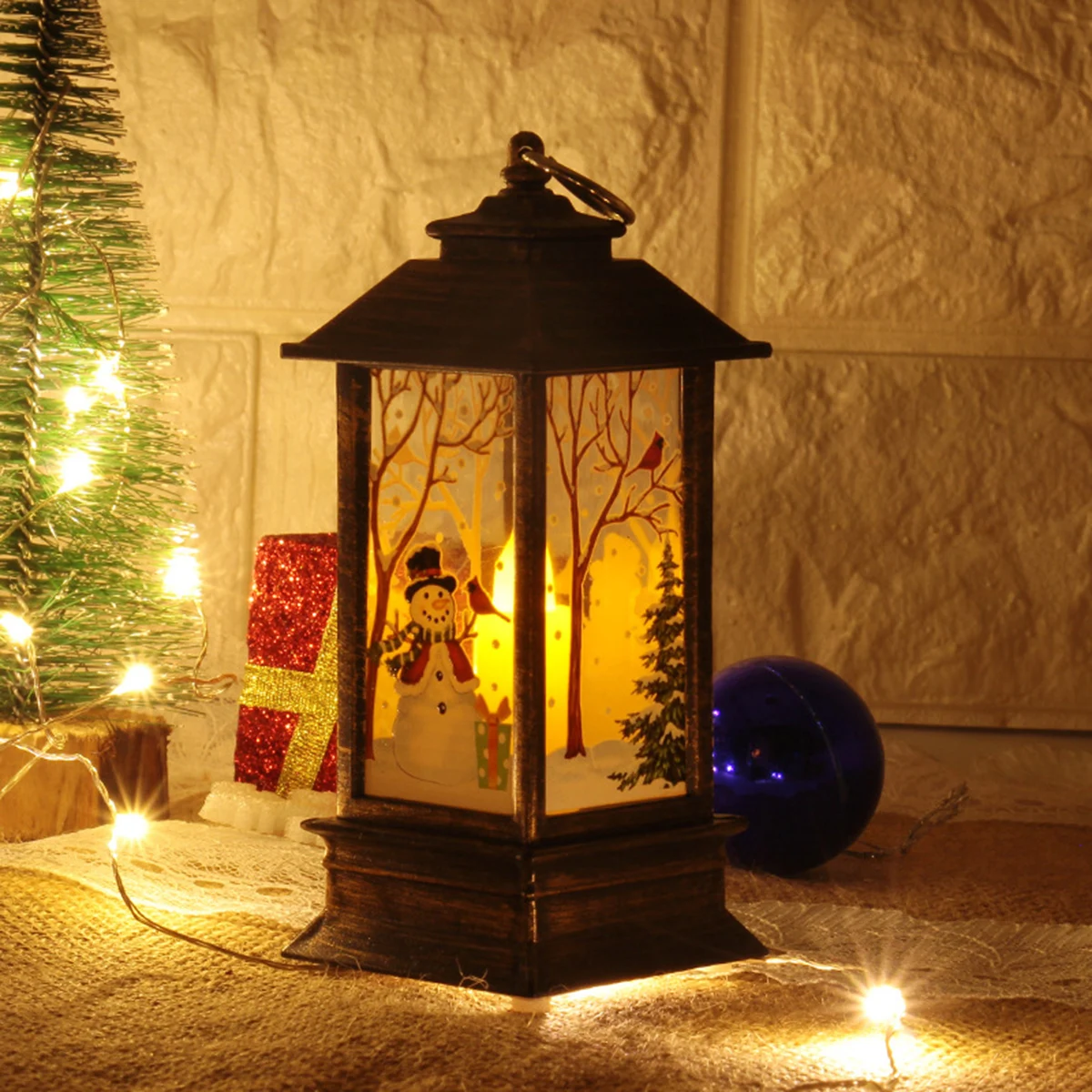 

Рождественская подвеска, подвесные украшения, светодиодный фонарь, милый Рождественский Санта, ПВХ + акриловая Искусственная елка, украшения, свечи, праздничные и аксессуары