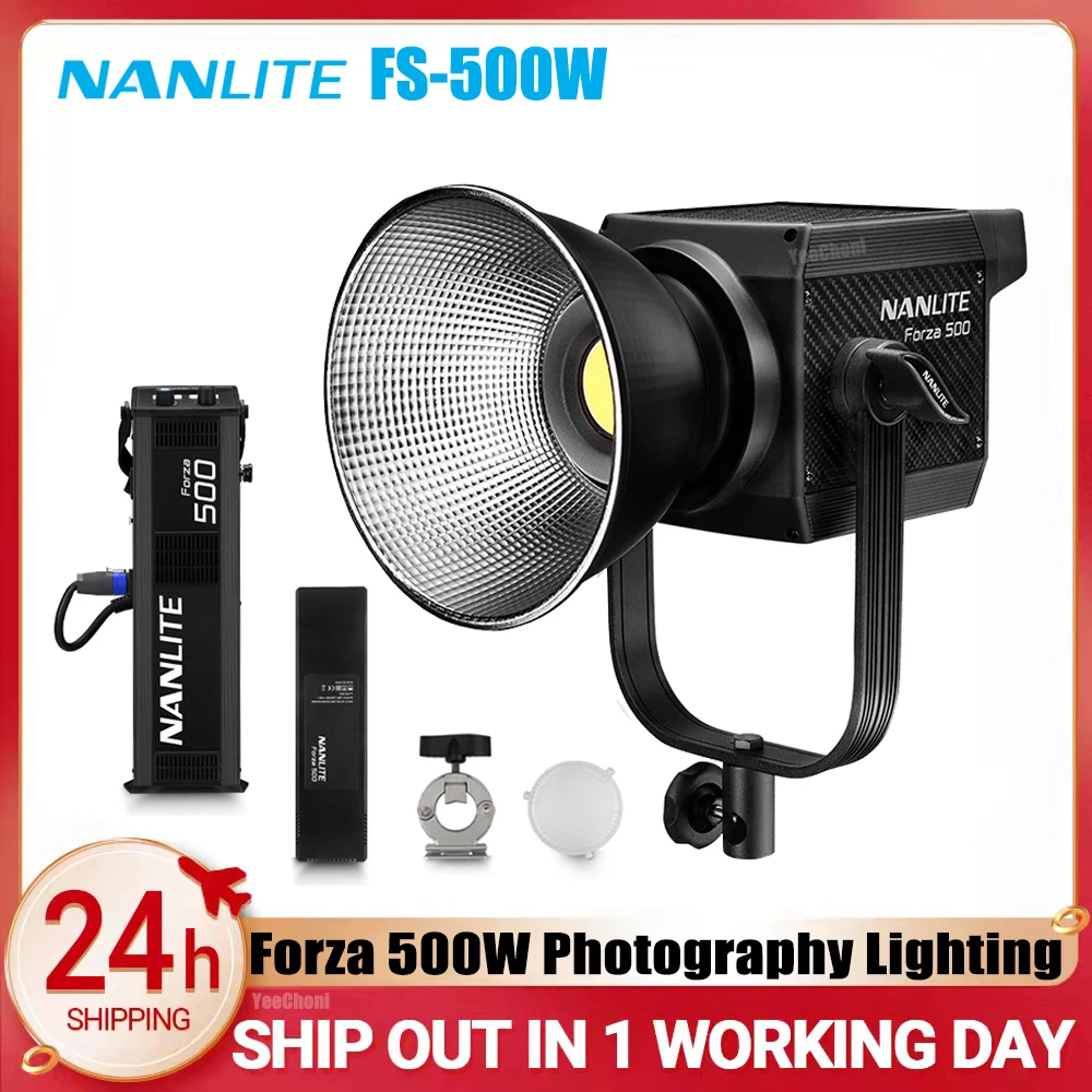 

Nanlite Forza 500 500W LED Light Photography Lamp lighting COB 5600K Daylight for outdoor Video Movie Light Fill Light Spotlight