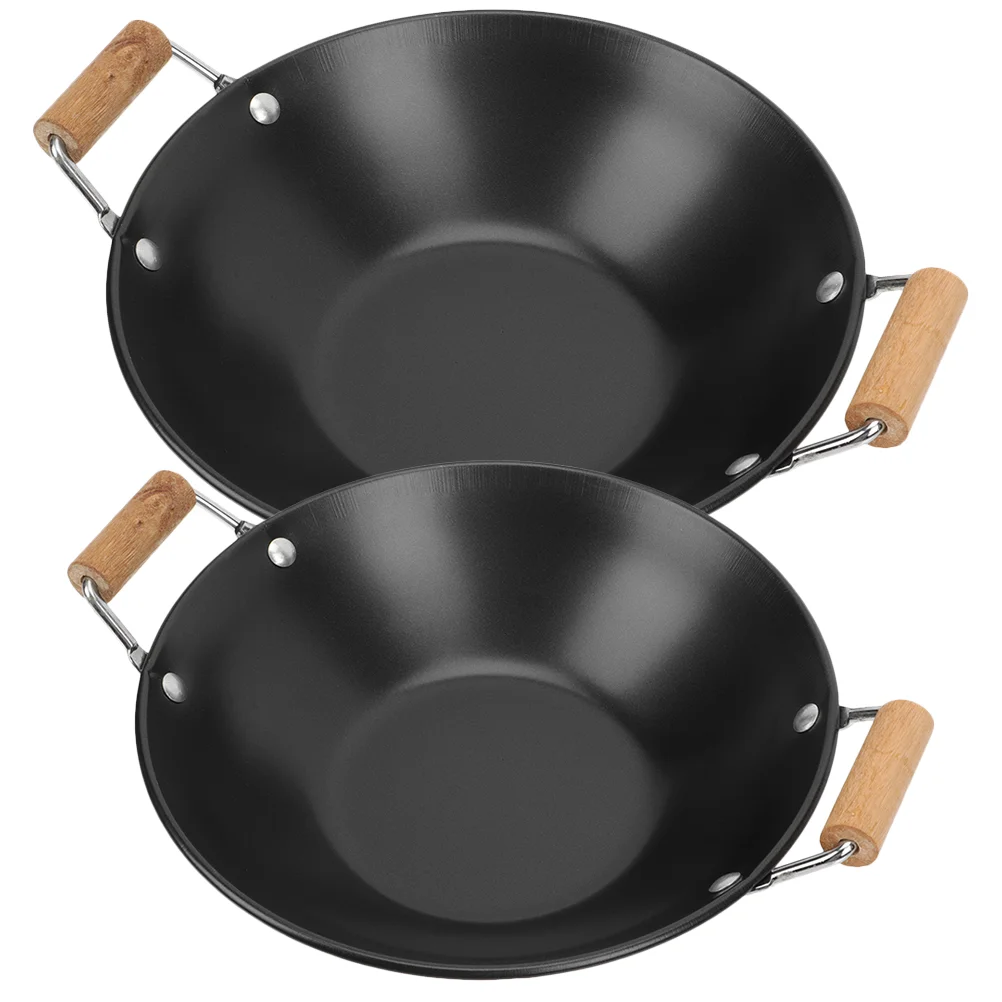 

Pot Cooking Pan Hot Cooker Divided Wok Kitchen Fry Stir Flavor Metal Handle Skillet Ramen Pans Induction Hotpot Stew Double Dry