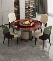 italian light luxury versace high light piano paint baking round dining table and chair combination villa designer brand furnitu