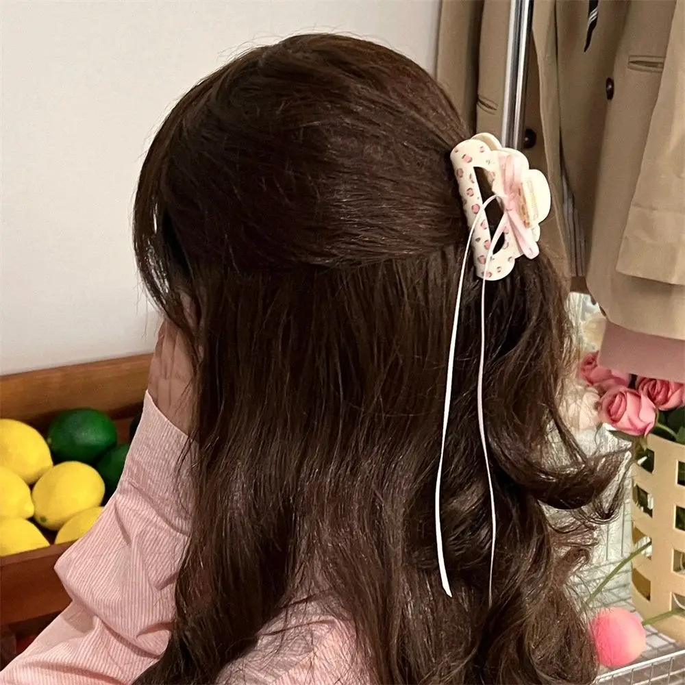 Милый пластиковый бант для волос коготь цветок лента бабочка зажим головной убор