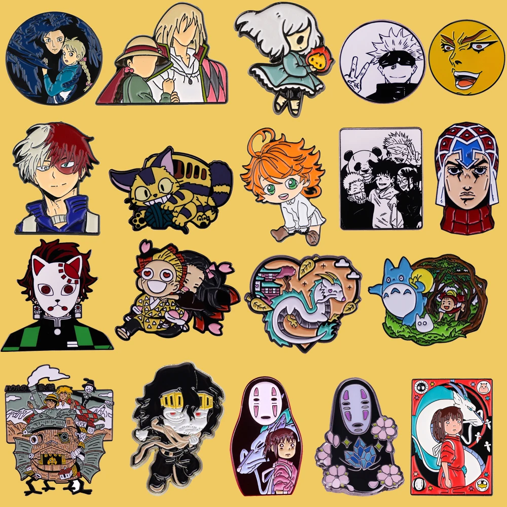 

Jujutsu Kaisen Enamel Pin My Hero Academia Kawaii Cartoon Brooch Anime Fan Collection Backpack Bags Badge Unique Gift