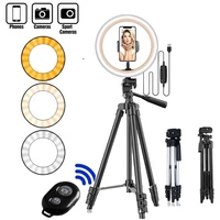 10 26cm selfie ring lamp led ring light selfie with tripod phone remote control lamp photography lighting youtube video