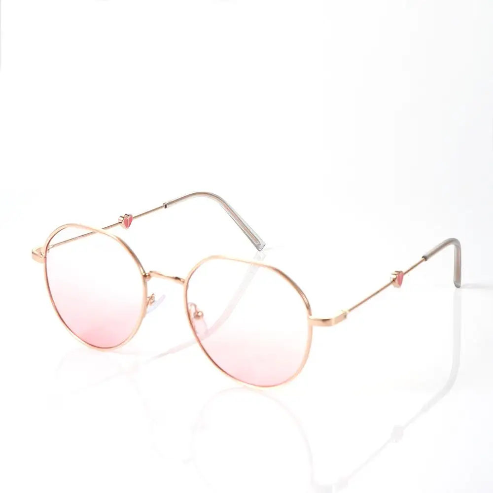 

Cool Classic Round Love Heart Gradient Color Ultralight Shades Blush Eyeglass Eyewear Blocking Sunglasses