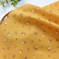 145x50cm cotton yellow bottom small flower fresh floral sewing fabric making clothes and dresses kids shirts skirt doll cloth