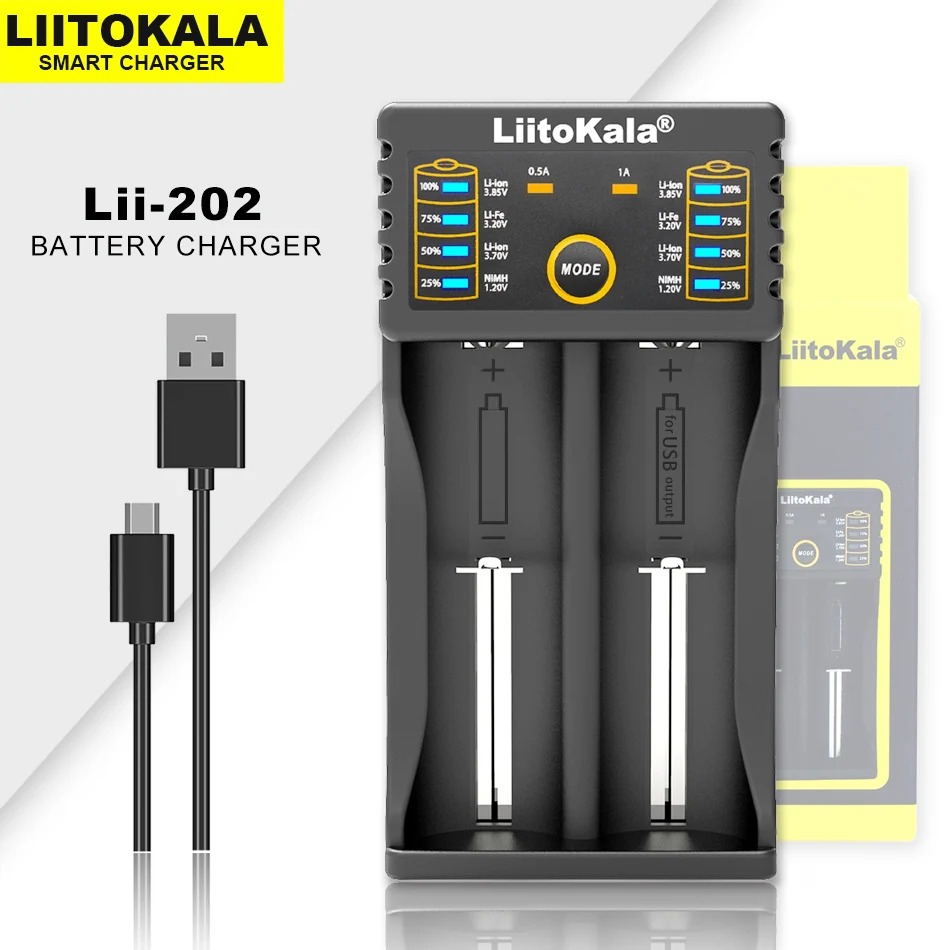 

Liitokala Lii-500 Lii-PD4 Lii-500S Lii-202 LCD 3.7V 18650 18350 18500 21700 20700 14500 26650 AA NiMH Lithium-Battery Charger