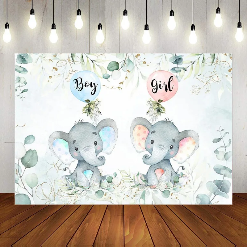 

Boy Or Girl Bear Gender Reveal Party Backdrop He Or She What Will Baby Be Pregnancy Decor Balloons Photography Background Banner
