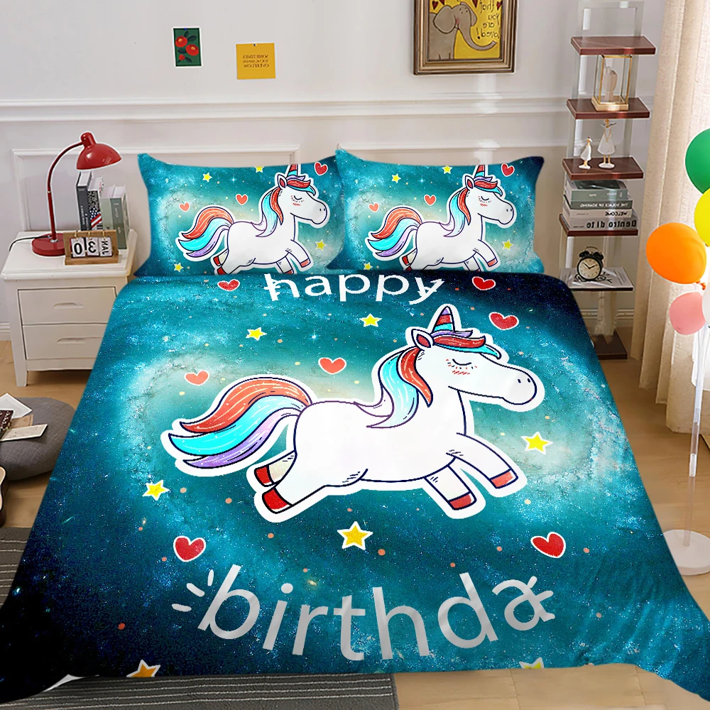 

2/3 шт., комплект мягкого постельного белья с 3D-принтом единорога