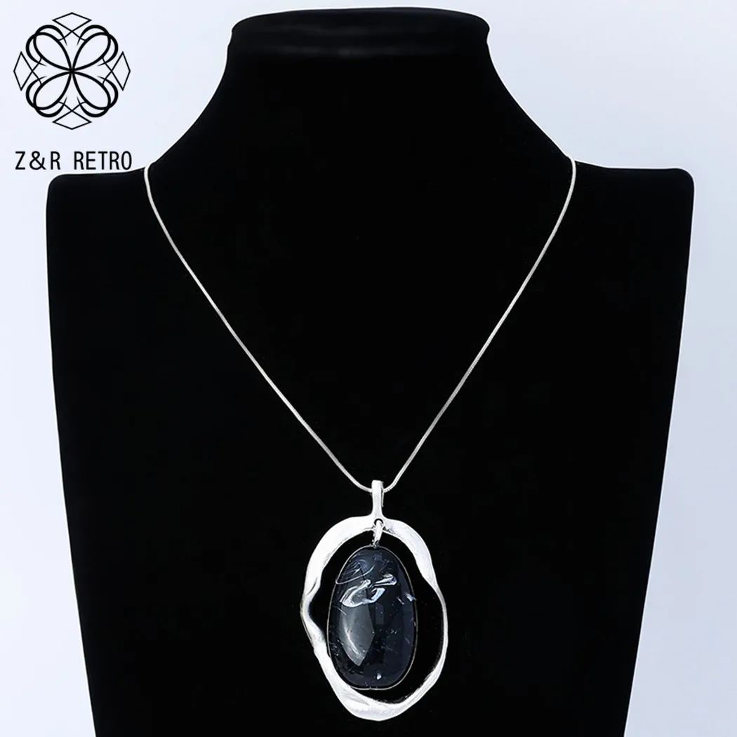 

Fashion Geometric Necklace with Resin Natural Stone Vintage Jewelry for Women Trending Products Suspension Pendants Goth New in