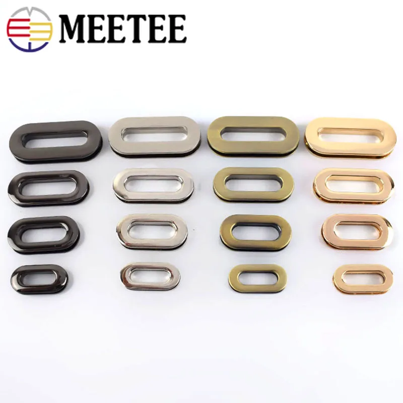 4/10/20Pcs 18/25/32/38mm Eyelet Screw Clasp Metal O Ring Buckles Egg-shaped Eyelets Rings Hook Bags Strap Round Hole Hang Buckle images - 6