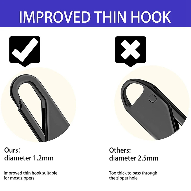 Повышение! Набор из 10 штук для замены и ремонта замков-молний: сдвижной рычаг универсального типа с металлической головкой (цвет черный).